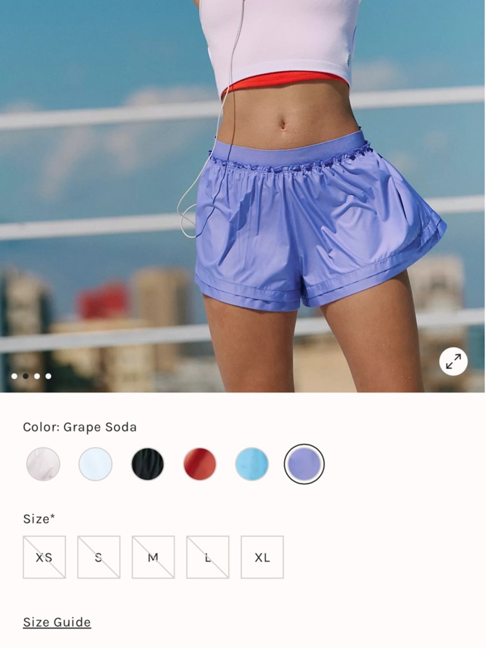 Free people strong start run shorts in grape soda